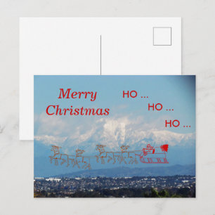Tarjeta postal: Trineo y Santa sobre SoCal