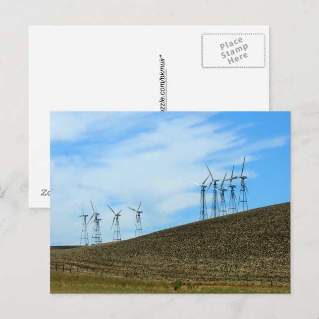 Tarjeta postal - turbinas eólicas (Anverso / Reverso)