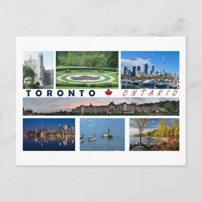 Tarjeta postal turística de Toronto Ontario Canadá (Anverso)