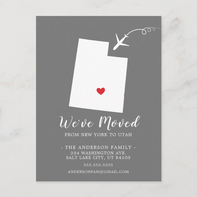 Tarjeta postal UTAH del estado de Invitación móvil (Anverso)