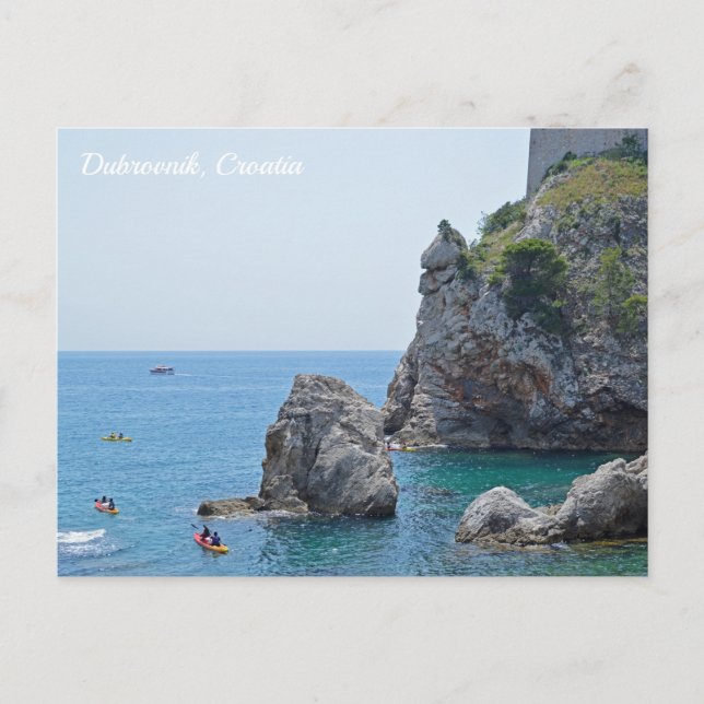 Tarjeta postal vacacional roca de Dubrovnik Croati (Anverso)