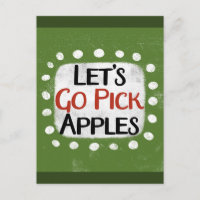 Tarjeta Postal Vamos a Recoger Manzanas