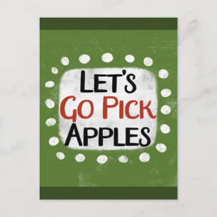 Tarjeta Postal Vamos a Recoger Manzanas