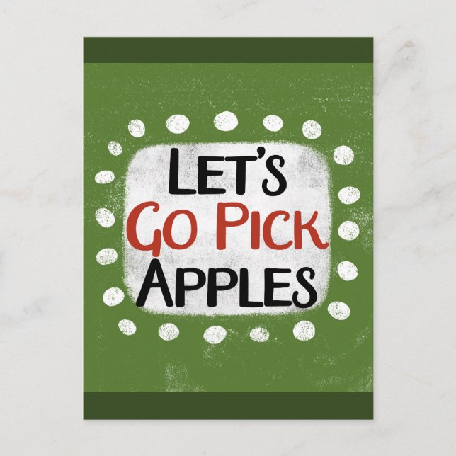 Tarjeta Postal Vamos a Recoger Manzanas (Anverso)
