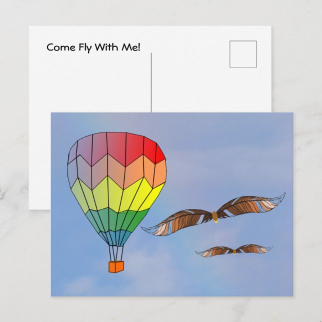 Tarjeta postal - Ven volar conmigo (Anverso / Reverso)