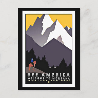 Tarjeta postal Ver América Montana Saludos Vintage