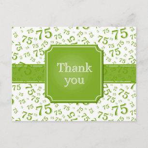 Tarjeta postal verde/blanca con patrón de número 7