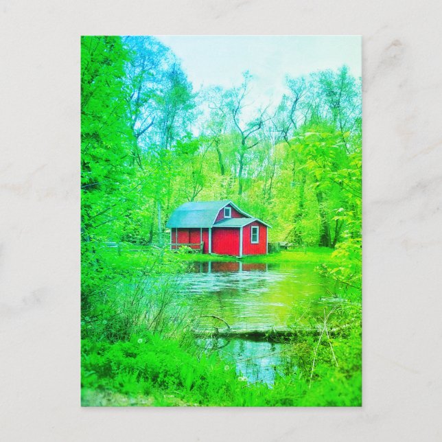 TARJETA POSTAL VERDE DE RED SHED (Anverso)