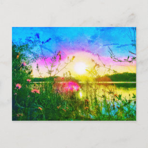 TARJETA POSTAL VERDE DE TROUT LAKE