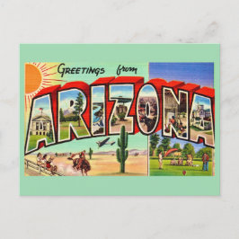 Tarjeta postal verde retro de Arizona