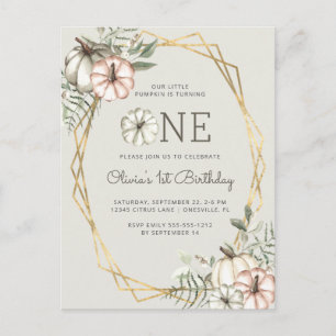 Tarjeta postal verde salvia para el 1er cumpleaños