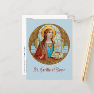 Tarjeta postal vertical de Sta. Cecilia de Roma (B