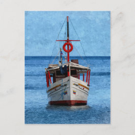 Tarjeta postal vertical del barco de la isla Marga