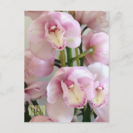 Tarjeta postal vertical para orquídeas rosas