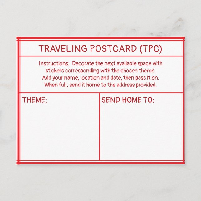 TARJETA POSTAL VIAJERA (TPC) (Anverso)
