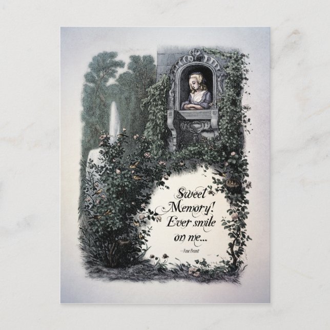 Tarjeta postal victoriana "Dulce Memoria" de Bront (Anverso)