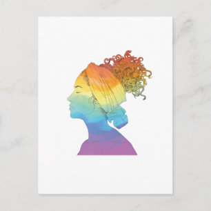 Tarjeta postal Vida Arcoíris, Mujer, Libertad