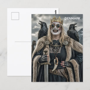 ¡Tarjeta Postal Vikinga de Mujer de Dinamarca Supe
