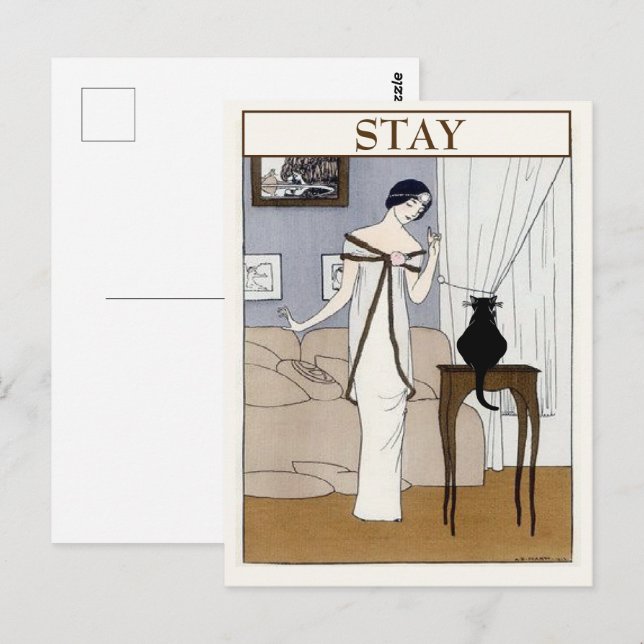 Tarjeta postal vintage CAT, cambiar texto (Anverso / Reverso)