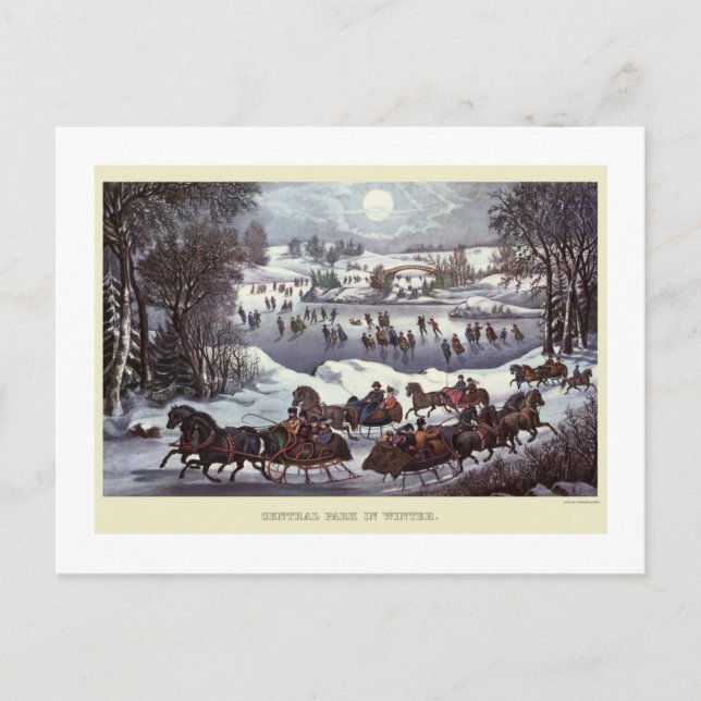 TARJETA POSTAL : VINTAGE CHRISTMAS : Central Park (Anverso)