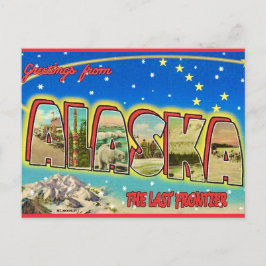 Tarjeta postal vintage de Alaska brillante