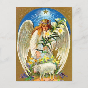 Tarjeta postal vintage de Angel de Pascua