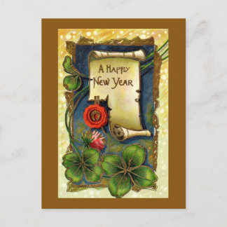 Tarjeta postal vintage de Año Nuevo