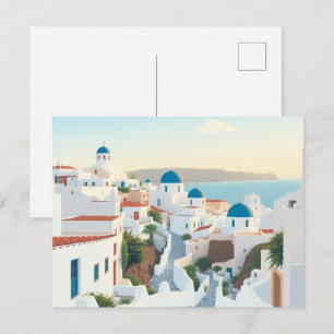 Tarjeta postal vintage de arte de viaje a Creta Gr