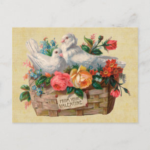 Tarjeta postal vintage de Aves de Amor