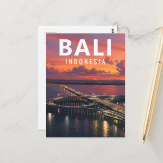 Tarjeta Postal Vintage de Bali – Carretera de Peaj