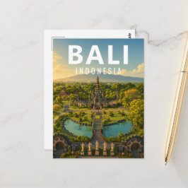 Tarjeta Postal Vintage de Bali – Jardín Jagatnatha