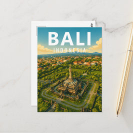 Tarjeta postal vintage de Bali - Monumento Bajra S
