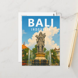 Tarjeta postal vintage de Bali - Monumento Catur M