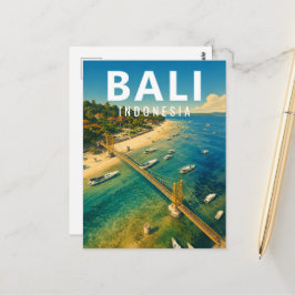 Tarjeta Postal Vintage de Bali - Puente de Nusa Le