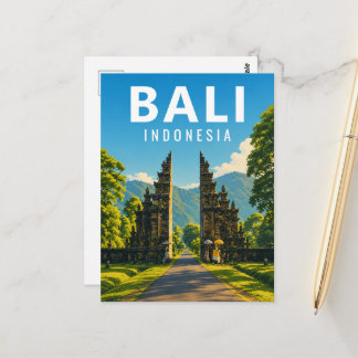 Tarjeta Postal Vintage de Bali - Puerta de Handara