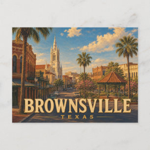 Tarjeta postal vintage de Brownsville Texas