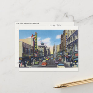 Tarjeta postal vintage de Downtown Denver - Reimpr