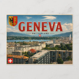 Tarjeta postal vintage de Ginebra - Suiza