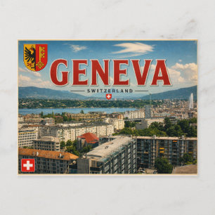 Tarjeta postal vintage de Ginebra - Suiza