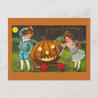 Tarjeta postal vintage de Halloween