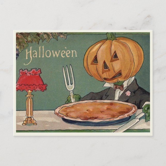 Tarjeta postal vintage de Halloween (Anverso)