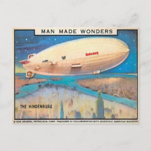 Tarjeta postal vintage de Hindenburg