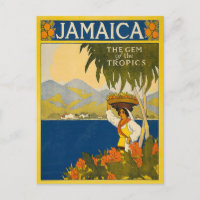 Tarjeta postal vintage de Jamaica tropical