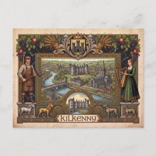 Tarjeta postal vintage de Kilkenny Irlanda patrimo