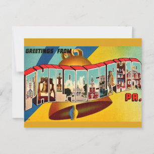 Tarjeta postal vintage de la campana de la liberta