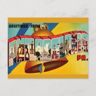 Tarjeta postal vintage de la campana de la liberta