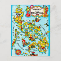 Tarjeta postal vintage de la República de Filipina