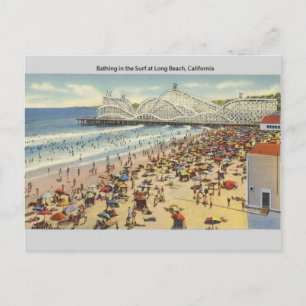 Tarjeta Postal Vintage de Long Beach California