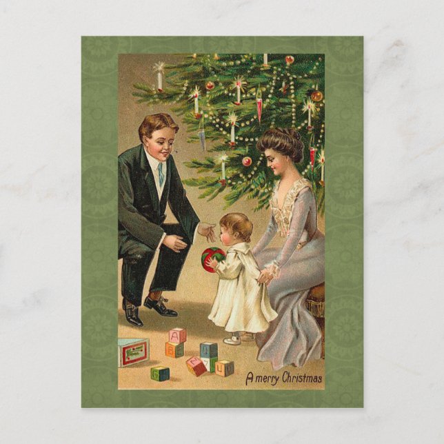Tarjeta postal vintage de Navidad (Anverso)