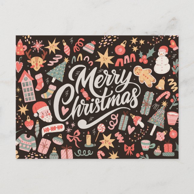 Tarjeta postal vintage de Navidad (Anverso)